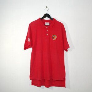 Vintage Rare 1992 Adidas Equipment Barcelona Olympics Polo T-Shirt Red Mens XL